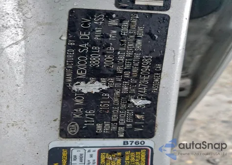 2017 Kia Forte Lx z USA, uszkodzony, nr VIN 3KPFK4A73HE094983